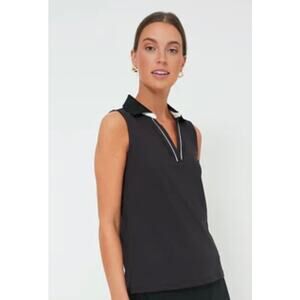 Tuckernuck Polo Sport Black Sleeveless Caroline Top Medium Golf Tennis Pickle